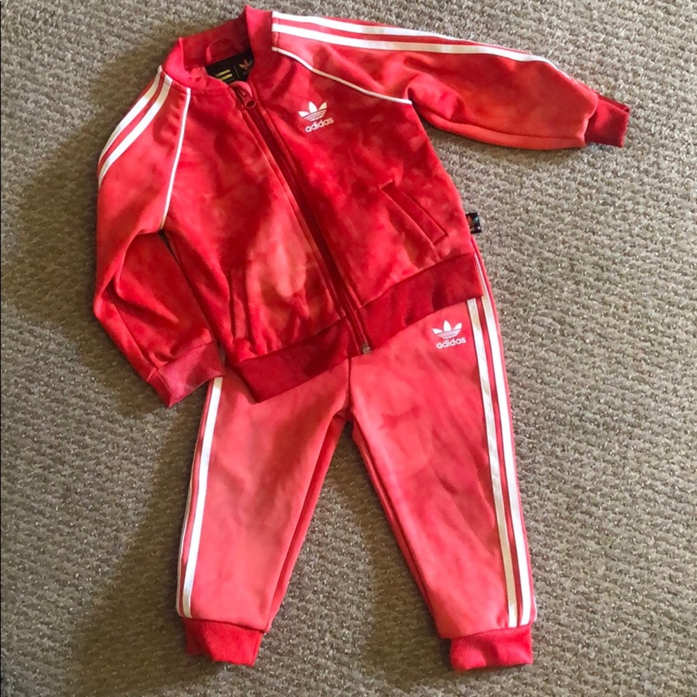 Adidas track suit (tie dye red)